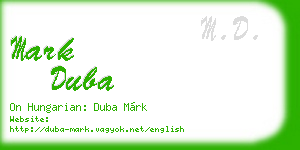 mark duba business card
